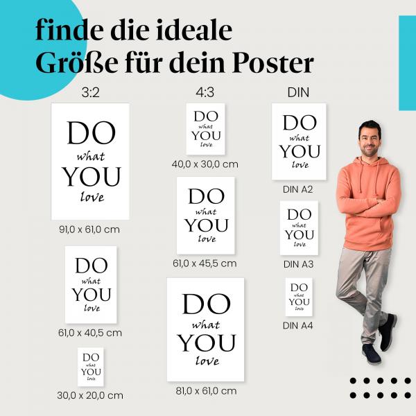 "Do what you love": Motivationsposter - Inspirierendes Zitat