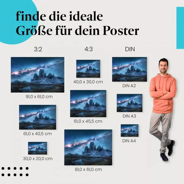 Milchstraße über Dolomiten | Postereck 3229 Milchstraße über Dolomiten | Postereck 3229