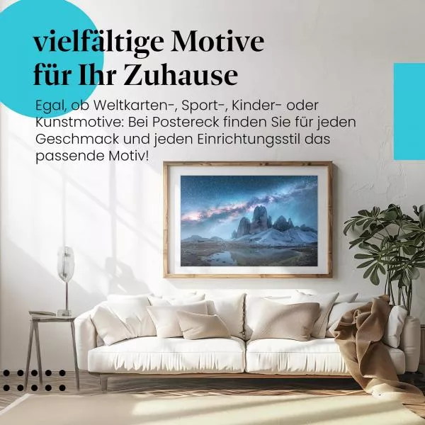 Milchstraße über Dolomiten | Postereck 3229 Milchstraße über Dolomiten | Postereck 3229