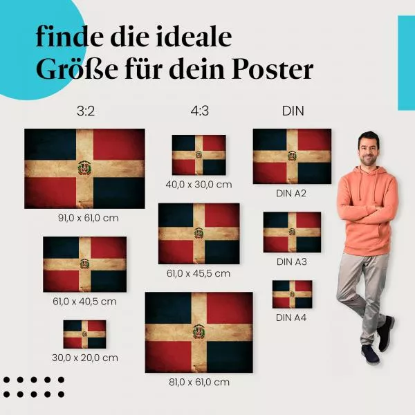 Dominikanische Republik: Grunge Flagge | Postereck 0402 Dominikanische Republik: Grunge Flagge | Postereck 0402