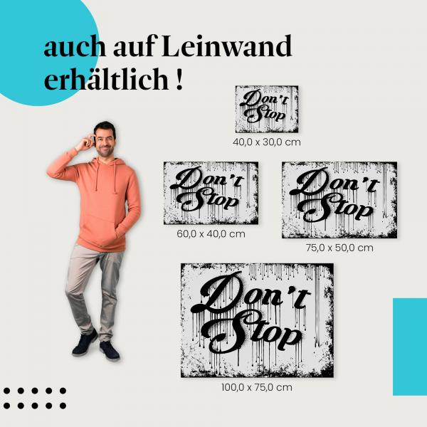 "Inspirierender Schriftzug" Leinwandbild. Finde die ideale Größe für dein Zuhause und setze Akzente mit Kunst!
