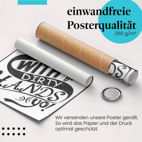 "Fass meine Seele...": Gerolltes Poster, Spruch.