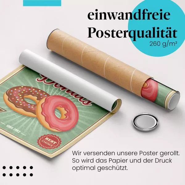 Donut Retro Plakat | Postereck 2265 Donut Retro Plakat | Postereck 2265