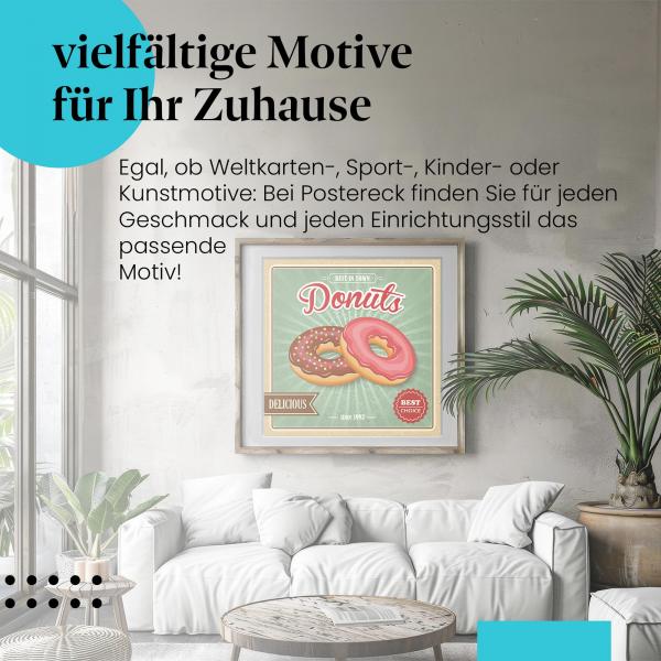 "Donuts": Retro-Poster - leckere Deko für deine Küche!