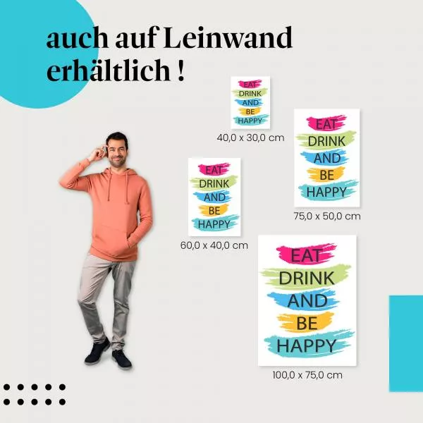 Eat, Drink, Be Happy | Postereck 2578 Eat, Drink, Be Happy | Postereck 2578