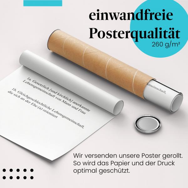Gerolltes Poster "Ehe". Liebe & Partnerschaft, sicher verpackt.