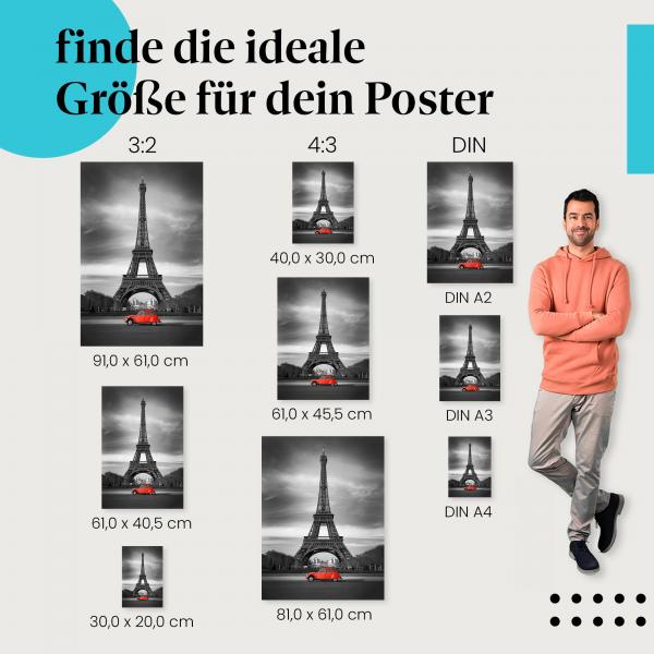 Oldtimer am Eiffelturm Poster: Paris & Oldtimer - jetzt bestellen!