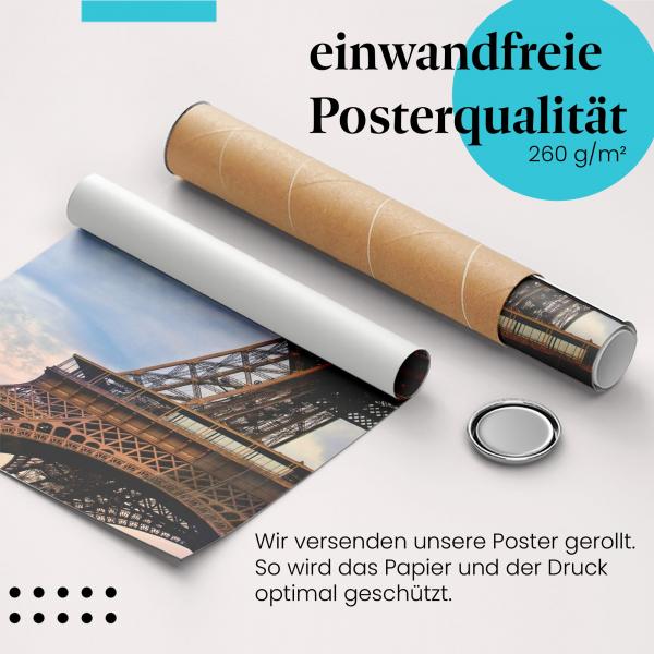 Gerolltes Poster "Eiffelturm Details". Pariser Charme, sicher verpackt.