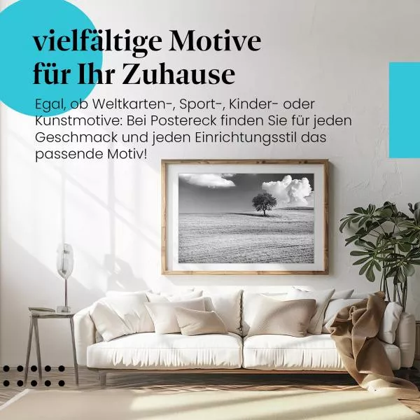 Einsamkeit in Schwarzweiß: Baum | Postereck 1319 Einsamkeit in Schwarzweiß: Baum | Postereck 1319