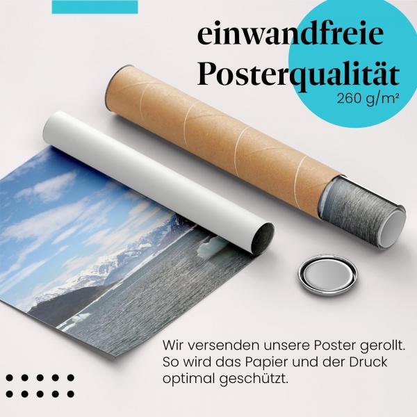 "Eisbär": Gerolltes Poster - einsam, Eisscholle.