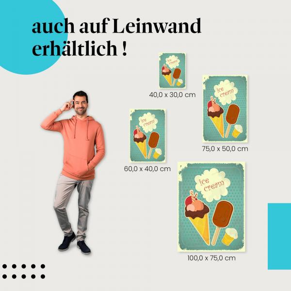 "Sommergenuss" Leinwandbild: Leckere Eissorten für deine Wand