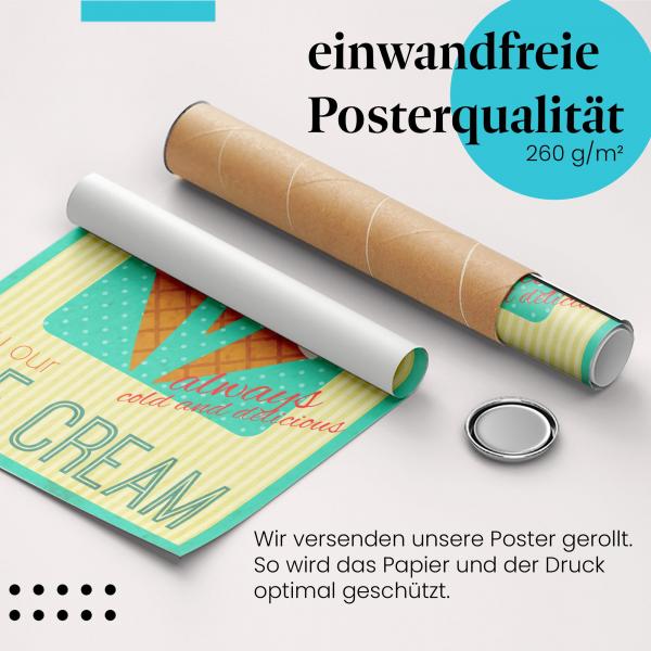 Gerolltes Poster "Eiscreme", erfrischend, Sommergenuss.