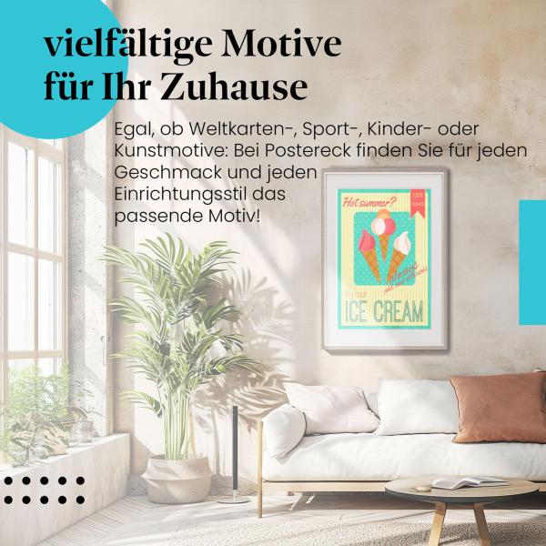 Leinwandbild Eis: Sommer, Sonne, Eiscreme - Urlaubsfeeling für Zuhause!