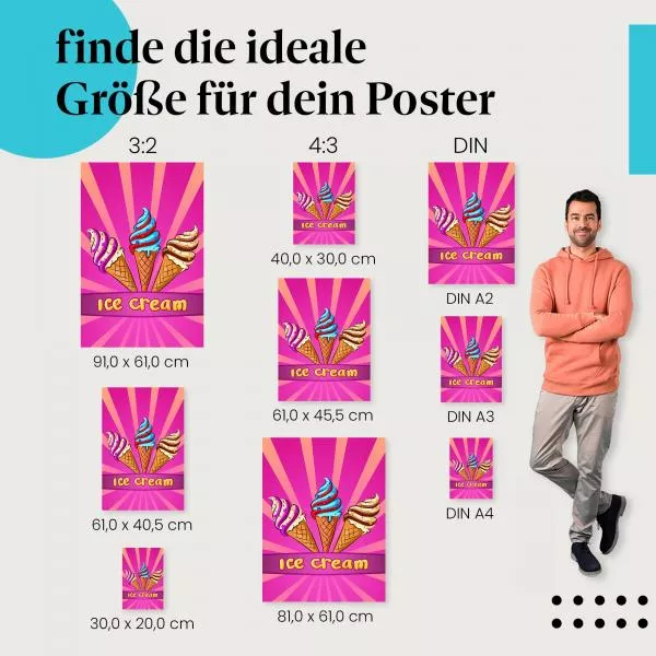 Eiscreme Trio: Waffeln | Postereck 1792 Eiscreme Trio: Waffeln | Postereck 1792