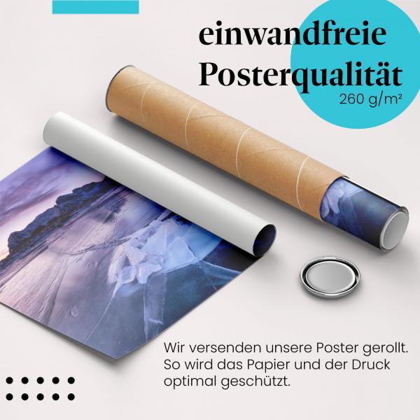 Gerolltes Poster "Eisschollen" - Winterliche Landschaft, sicher verpackt.