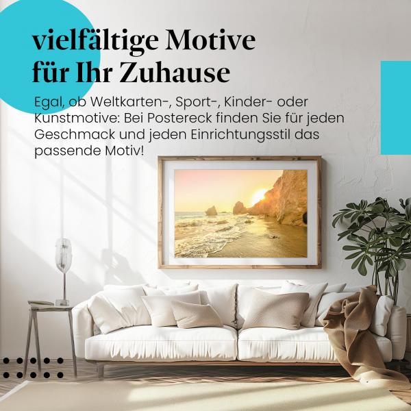 "El Matador Beach": Poster - Sonnenuntergang Kalifornien, Strandfeeling.