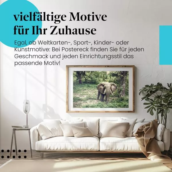 Majestätischer Elefant: Dickicht | Postereck 1277 Majestätischer Elefant: Dickicht | Postereck 1277