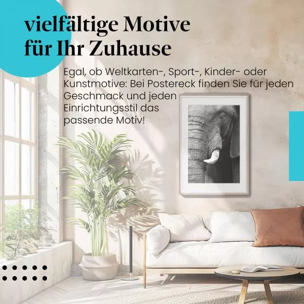 Elefant: Ausdrucksstarkes Porträt | Postereck 0218 Elefant: Ausdrucksstarkes Porträt | Postereck 0218