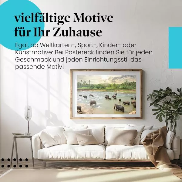 Elefanten am Fluss | Postereck 2591