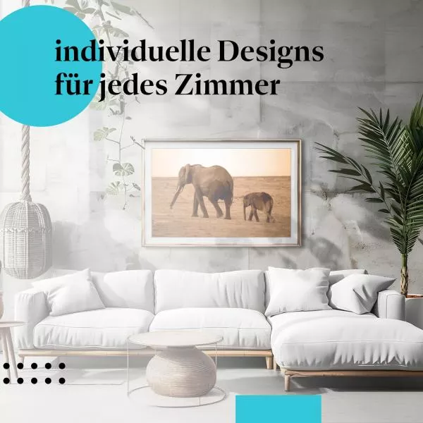 Elefantenmutter und Kalb | Postereck 3079 Elefantenmutter und Kalb | Postereck 3079