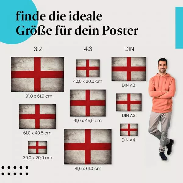 England: Vintage Flagge im Used-Look | Postereck 0281 England: Vintage Flagge im Used-Look | Postereck 0281