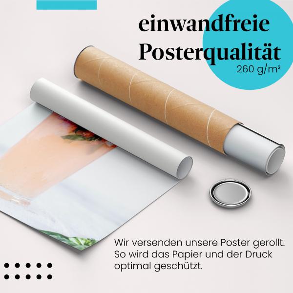 Gerolltes Poster "Sommerdrink". Erfrischung für heiße Tage, sicher verpackt.