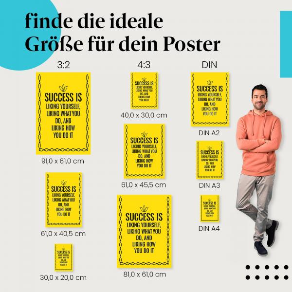 "Erfolg ist, dich selbst zu mögen": Poster - Erfolg & Zufriedenheit