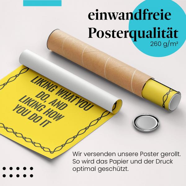 "Erfolg": Gerolltes Poster, dich selbst mögen.