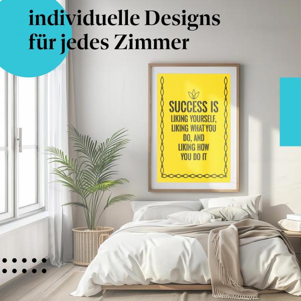 Erfolgsposter: "Erfolg ist, dich selbst zu mögen" - Botschaft & Selbstliebe