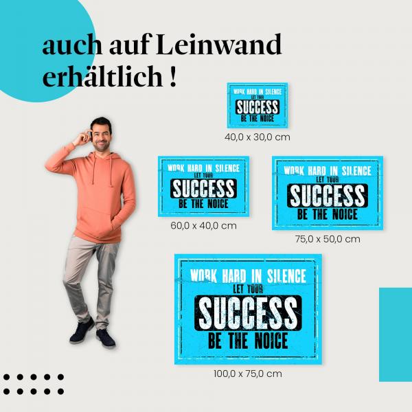 "Erfolg Motivation Spruch" Leinwandbild. Finde die ideale Größe für dein Zuhause & setze Akzente mit Kunst!
