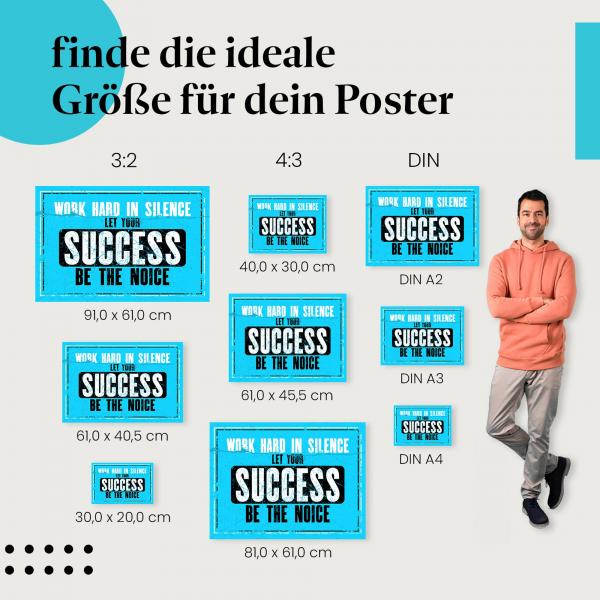 "Erfolg Motivation" Poster: Inspirierende Sprüche - jetzt bestellen!