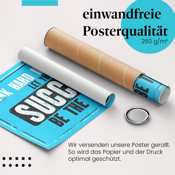 Gerolltes Poster "Erfolg", Spruch, Motivation.