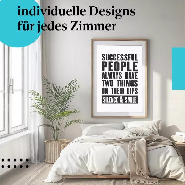 Erfolg durch Stille & Lächeln | Postereck 1226 Erfolg durch Stille & Lächeln | Postereck 1226