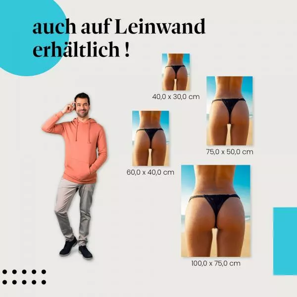 Junge Frau am Strand in schwarzer Bikinihose | Postereck 1719 Junge Frau am Strand in schwarzer Bikinihose | Postereck 1719