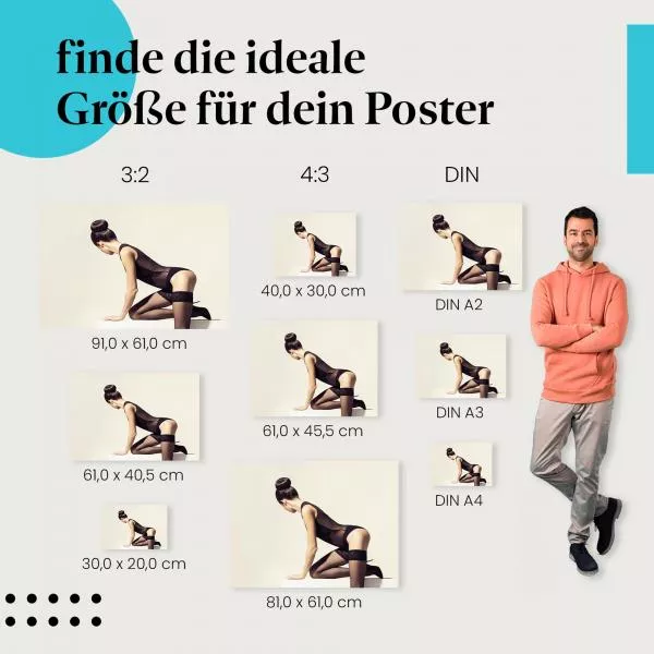 Junge Frau in Dessous auf einer Bank | Postereck 1715 Junge Frau in Dessous auf einer Bank | Postereck 1715