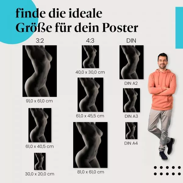 Schwarz-weiß Bild einer jungen Frau | Postereck 1738 Schwarz-weiß Bild einer jungen Frau | Postereck 1738