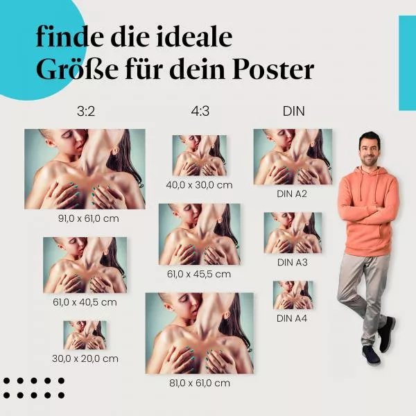 Leidenschaftlicher Kuss am Hals | Postereck 3023 Leidenschaftlicher Kuss am Hals | Postereck 3023