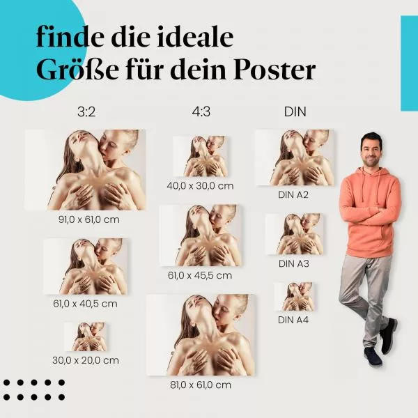 Zärtlicher Kuss zwischen zwei Frauen | Postereck 3058 Zärtlicher Kuss zwischen zwei Frauen | Postereck 3058