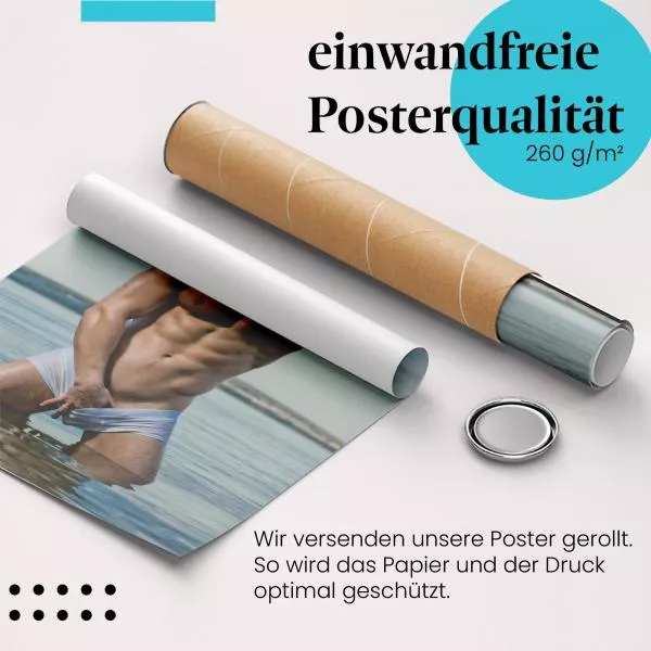 Muskulöser Mann im See | Postereck 1348 Muskulöser Mann im See | Postereck 1348