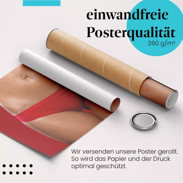 Dreifache Darstellung in roter Unterwäsche | Postereck 3551 Dreifache Darstellung in roter Unterwäsche | Postereck 3551