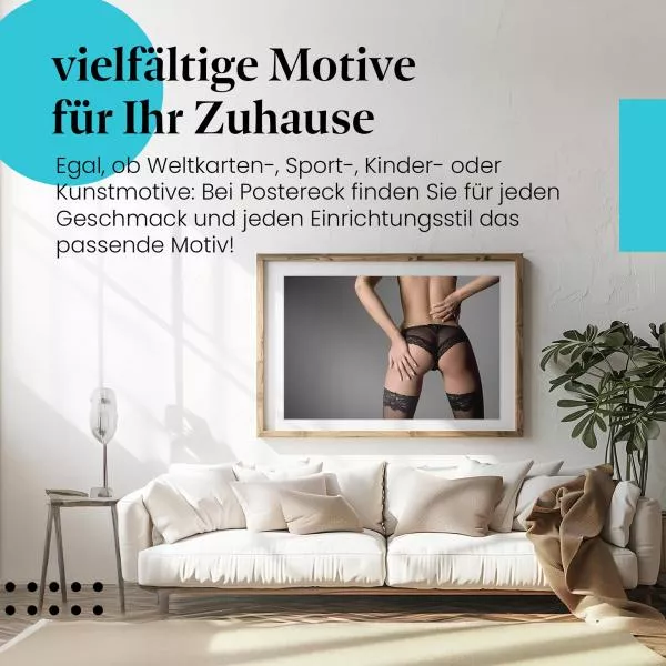 Rückansicht einer junge Frau in Dessous | Postereck 0439 Rückansicht einer junge Frau in Dessous | Postereck 0439