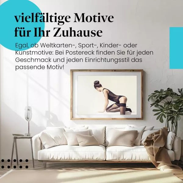 Junge Frau in Dessous auf einer Bank | Postereck 1715 Junge Frau in Dessous auf einer Bank | Postereck 1715