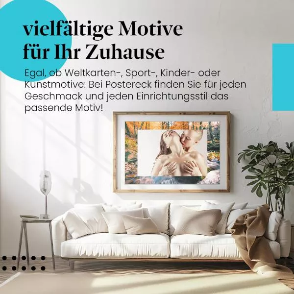 Zärtlicher Kuss zwischen zwei Frauen | Postereck 3058 Zärtlicher Kuss zwischen zwei Frauen | Postereck 3058