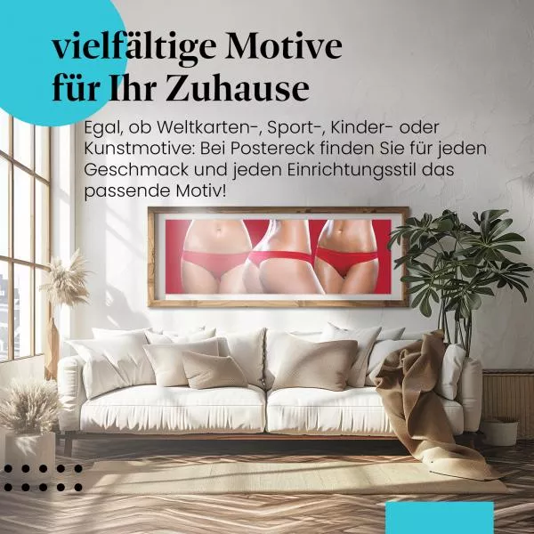 Dreifache Darstellung in roter Unterwäsche | Postereck 3551 Dreifache Darstellung in roter Unterwäsche | Postereck 3551