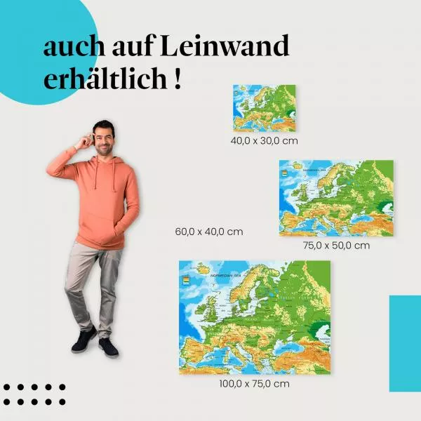 Europa Karte: Länder & Städte | Postereck 1031 Europa Karte: Länder & Städte | Postereck 1031