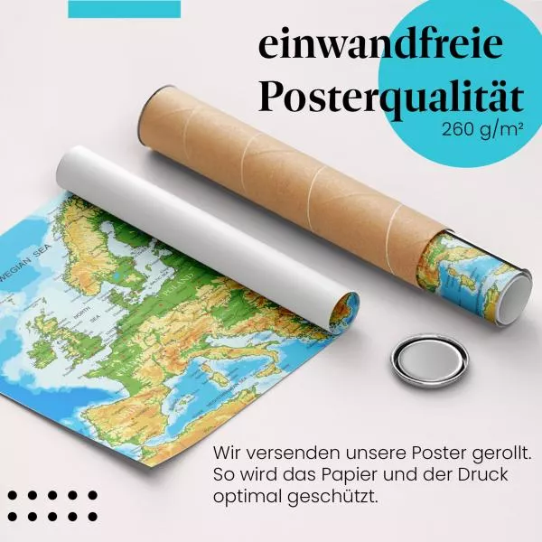 Europa Karte: Länder & Städte | Postereck 1031 Europa Karte: Länder & Städte | Postereck 1031