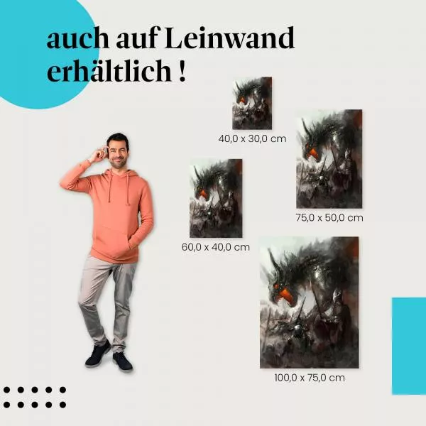 Fantasy-Schlacht: Drache greift an | Postereck 0047 Fantasy-Schlacht: Drache greift an | Postereck 0047