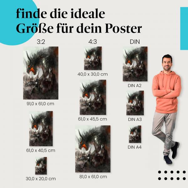 Fantasy Schlacht Poster: Epische Wanddeko für Fantasy-Fans! Jetzt Größe wählen.