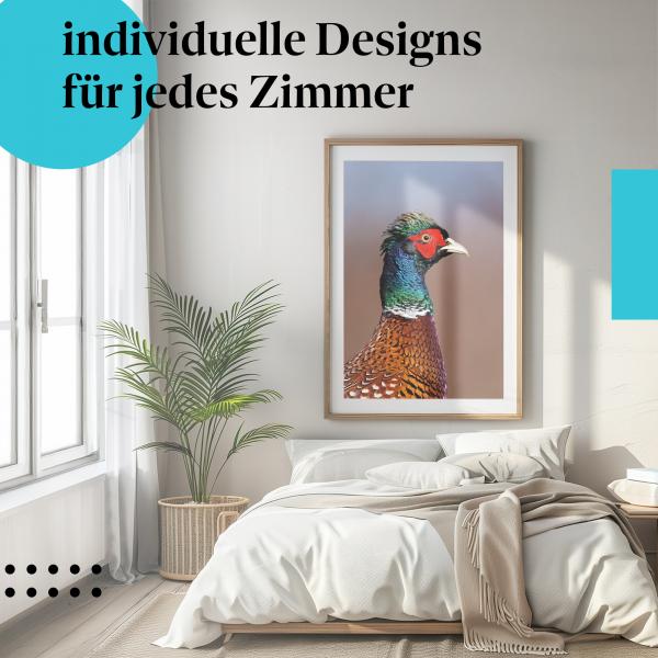 Schlafzimmer Deko: "Fasan" Poster - Die Schönheit der Natur - perfekt für Vogelfreunde.