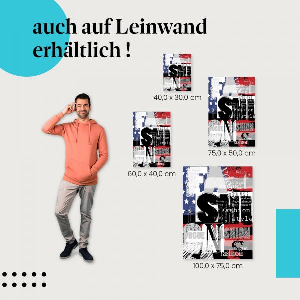 "Fashion & Style - Typografie" Leinwandbild. Finde die ideale Größe für dein Zuhause & setze Akzente mit Kunst!
